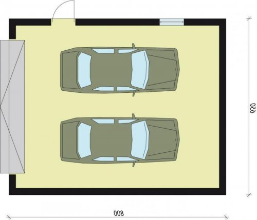RZUT G2a garaż dwustanowiskowy - wersja lustrzana