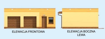 Elewacja projektu G85a dwustanowiskowy z pomieszczeniem gospodarczym - 1