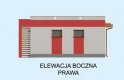 Projekt budynku gospodarczego G73A garaż jednostanowiskowy z pomieszczeniem gospodarczym - elewacja 4