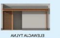 Projekt budynku gospodarczego G73A garaż jednostanowiskowy z pomieszczeniem gospodarczym - elewacja 2