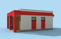 Projekt budynku gospodarczego G73A garaż jednostanowiskowy z pomieszczeniem gospodarczym - wizualizacja 1