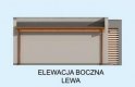 Projekt garażu G21A garaż jednostanowiskowy z pomieszczeniami gospodarczymi - elewacja 3