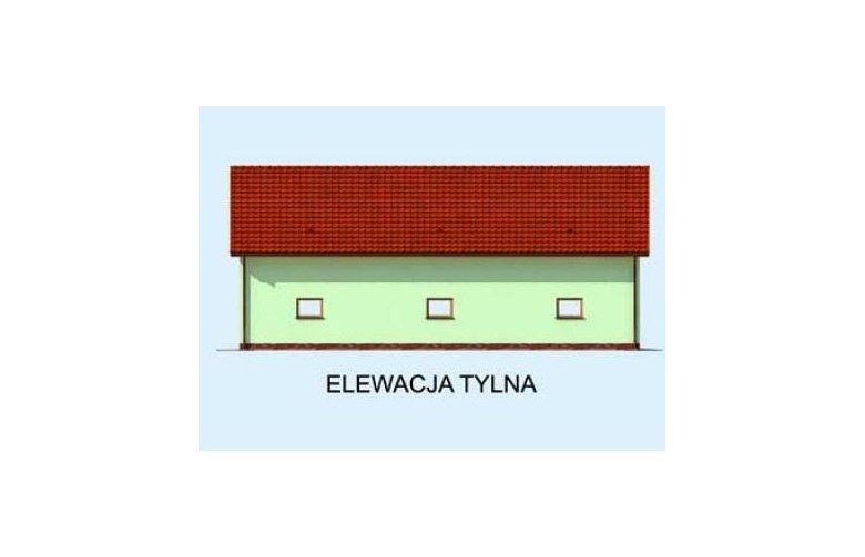 Projekt budynku gospodarczego G229A - elewacja 2