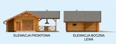 Elewacja projektu  G53 z bali drewnianych - 1