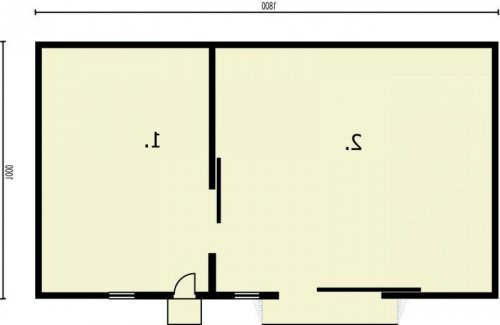 RZUT PRZYZIEMIA G241 z pomieszczeniem gospodarczym - wersja lustrzana