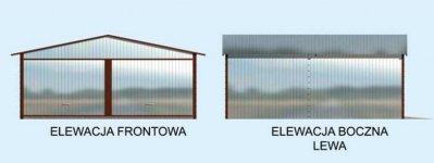 Elewacja projektu Budynek gospodarczy GB1 blaszany dwustanowiskowy - 1