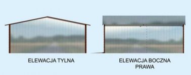 Elewacja projektu Budynek gospodarczy GB1 blaszany dwustanowiskowy - 2