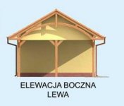 Elewacja projektu G244 garaż jednostanowiskowy z wiatą dwustanowiskową - 3