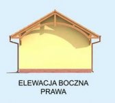 Elewacja projektu G244 garaż jednostanowiskowy z wiatą dwustanowiskową - 4