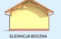 Projekt garażu G244 garaż jednostanowiskowy z wiatą dwustanowiskową - elewacja 4