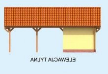 Elewacja projektu G244 garaż jednostanowiskowy z wiatą dwustanowiskową - 2 - wersja lustrzana