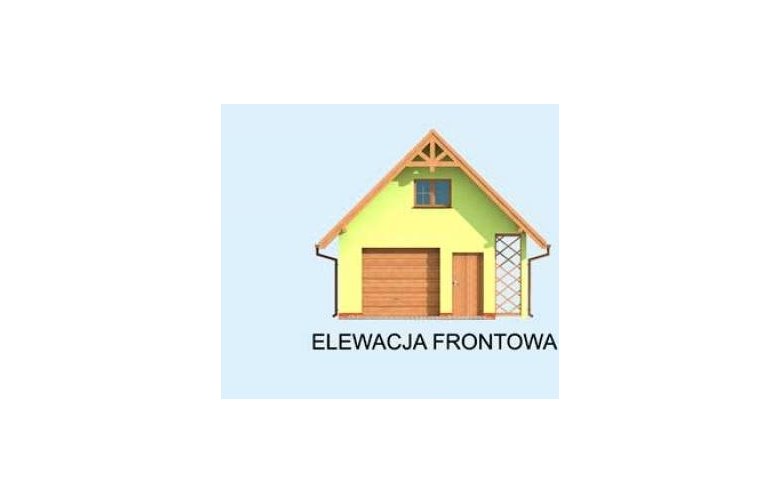 Projekt budynku gospodarczego G245 garaż jednostanowiskowy z poddaszem - elewacja 1