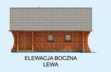 Elewacja projektu G4 z bali drewnianych, garaż jednostanowiskowy z poddaszem - 3