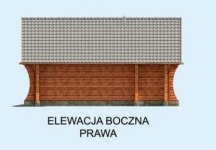 Elewacja projektu G4 z bali drewnianych, garaż jednostanowiskowy z poddaszem - 4