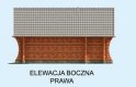 Projekt garażu G4 z bali drewnianych, garaż jednostanowiskowy z poddaszem - elewacja 4