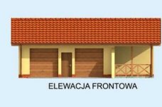 Elewacja projektu G251 garaż dwustanowiskowy z werandą - 1