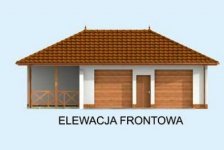 Elewacja projektu G252 garaż dwustanowiskowy z werandą  - 1