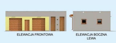 Elewacja projektu G254 garaż dwustanowiskowy z werandą - 1