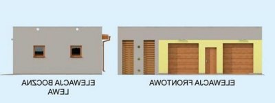 Elewacja projektu G254 garaż dwustanowiskowy z werandą - 1 - wersja lustrzana