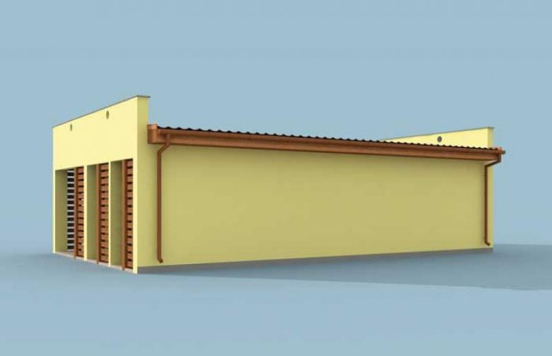 Projekt budynku gospodarczego G254 garaż dwustanowiskowy z werandą