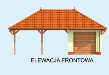 Elewacja projektu G249 garaż  jednostanowiskowy z wiatą - 1