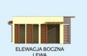 Projekt budynku gospodarczego G253 garaż dwustanowiskowy z werandą - elewacja 3