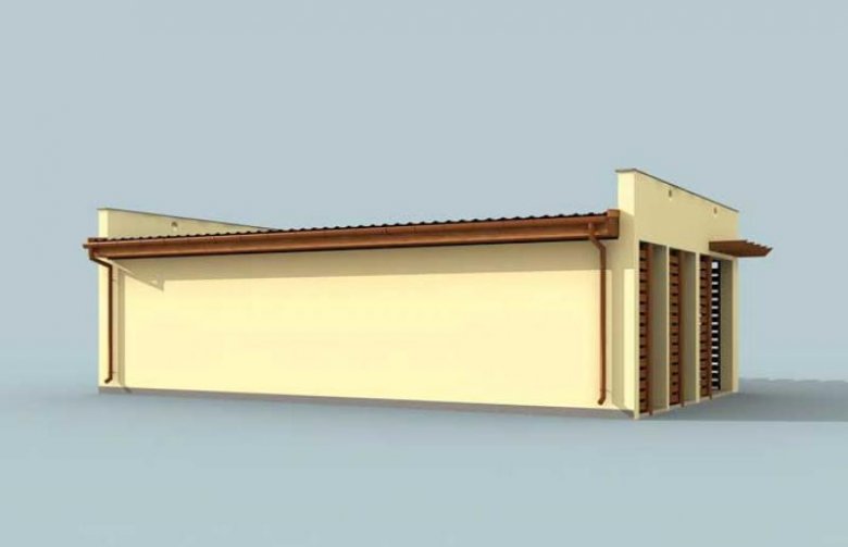Projekt budynku gospodarczego G253 garaż dwustanowiskowy z werandą