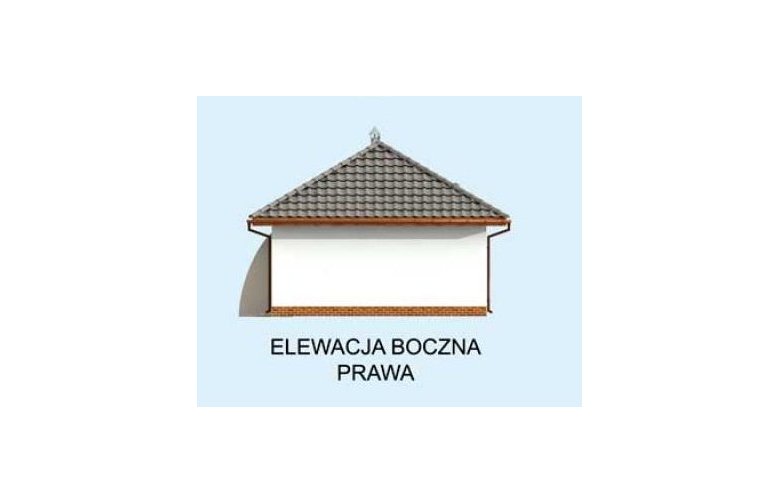 Projekt budynku gospodarczego G255  garaż dwustanowiskowy z pomieszczeniem gospodarczym i altaną - elewacja 4