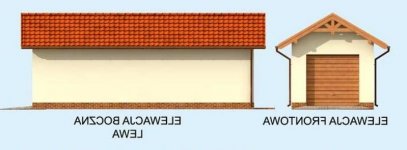 Elewacja projektu G257 garaż jednostanowiskowy - 1 - wersja lustrzana