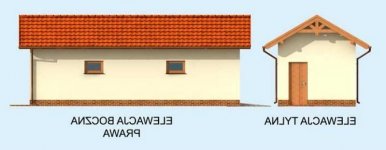 Elewacja projektu G257 garaż jednostanowiskowy - 2 - wersja lustrzana