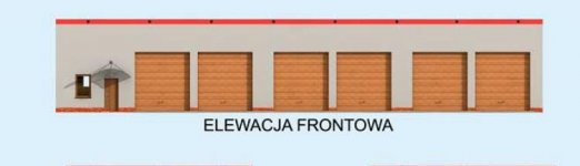 Elewacja projektu G258 garaż sześciostanowiskowy z pomieszczeniami gospodarczymi - 1