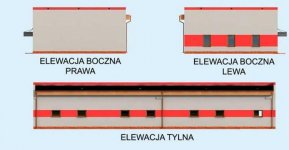 Elewacja projektu G258 garaż sześciostanowiskowy z pomieszczeniami gospodarczymi - 2