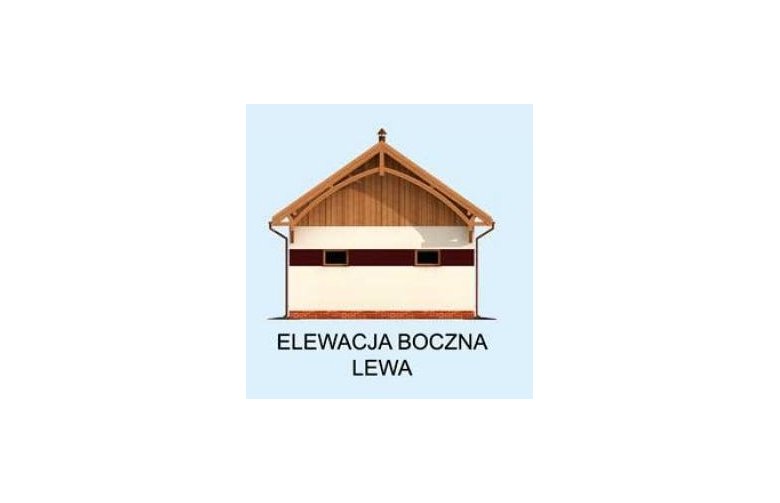 Projekt budynku gospodarczego G260 z pomieszczeniem magazynowym  - elewacja 3