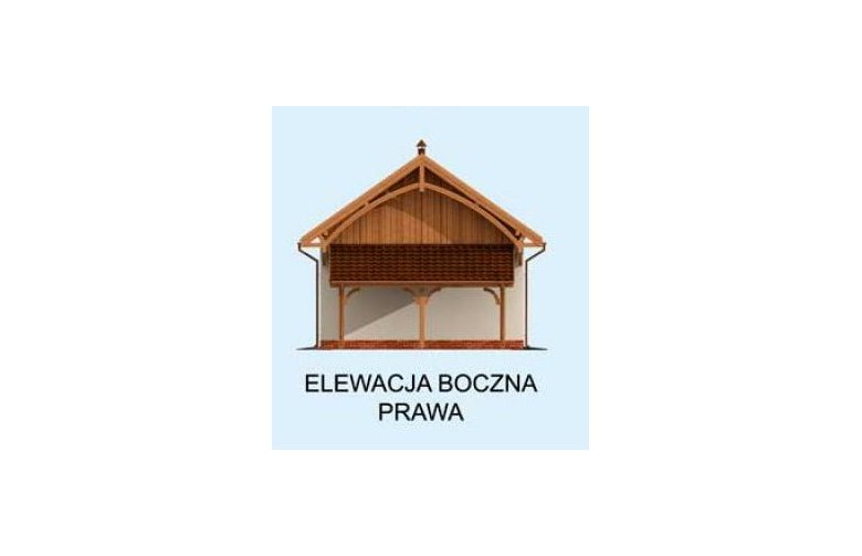 Projekt budynku gospodarczego G260 z pomieszczeniem magazynowym  - elewacja 4