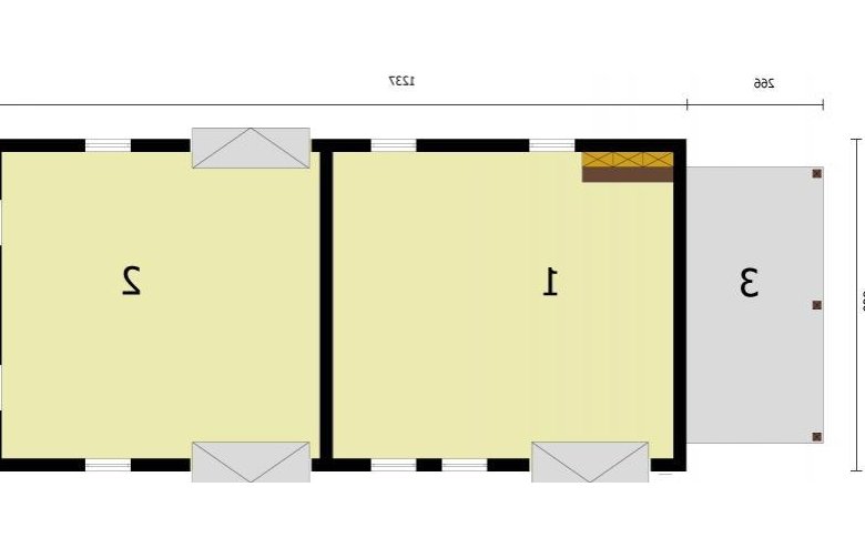 Projekt budynku gospodarczego G260 z pomieszczeniem magazynowym  - przyziemie