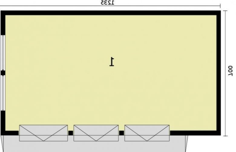 Projekt budynku gospodarczego  G261 - rzut przyziemia
