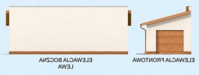 Elewacja projektu G1m bis 2 jednostanowiskowy - 1 - wersja lustrzana