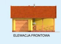 Elewacja projektu G264 jednostanowiskowy z pomieszczeniem gospodarczym i werandą - 1