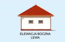 Elewacja projektu G266 garaż jednostanowiskowy z wiatą - 3