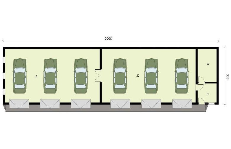 Projekt budynku gospodarczego G271 sześciostanowiskowy z pomieszczeniami gospodarczymi - rzut przyziemia