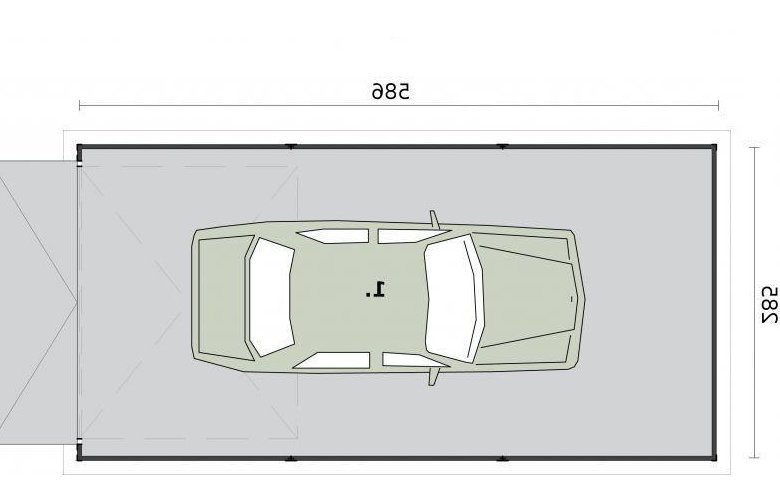 Projekt budynku gospodarczego GB2 garaż blaszany jednostanowiskowy - rzut przyziemia