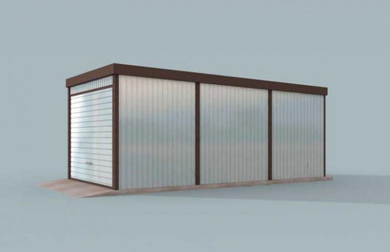 Projekt budynku gospodarczego GB2 garaż blaszany jednostanowiskowy