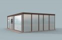 Projekt budynku gospodarczego GB4 garaż blaszany jednostanowiskowy z pomieszczeniem gospodarczym - wizualizacja 1