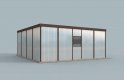 Projekt budynku gospodarczego GB4 garaż blaszany jednostanowiskowy z pomieszczeniem gospodarczym - wizualizacja 3