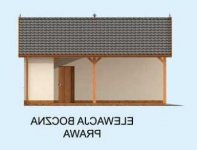 Elewacja projektu G31m garaż jednostanowiskowy z wiatą i pomieszczeniem gospodarczym - 4 - wersja lustrzana