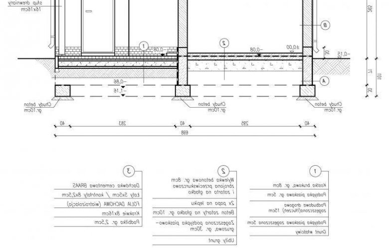 Projekt garażu G31m garaż jednostanowiskowy z wiatą i pomieszczeniem gospodarczym - przekrój 1