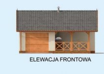 Elewacja projektu G264A garaż jednostanowiskowy z pomieszczeniem gospodarczym i werandą - 1