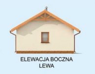 Elewacja projektu G264A garaż jednostanowiskowy z pomieszczeniem gospodarczym i werandą - 3