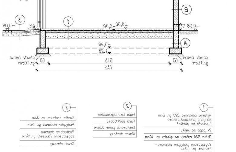 Projekt budynku gospodarczego G268 garaż czterostanowiskowy z pomieszczeniem gospodarczym - przekrój 1