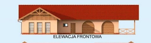 Elewacja projektu G269 garaż czterostanowiskowy z pomieszczeniem gospodarczym - 1